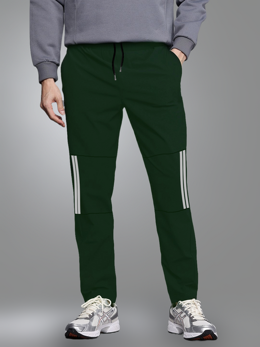 Green Sports Lower - White Stripes