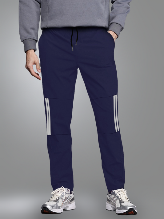 Blue Sports Lower - White Stripes