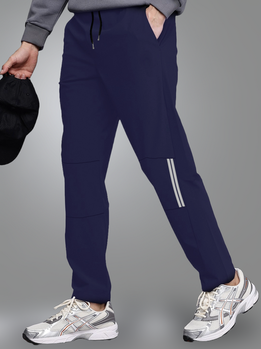 Blue Sports Lower - White Stripes